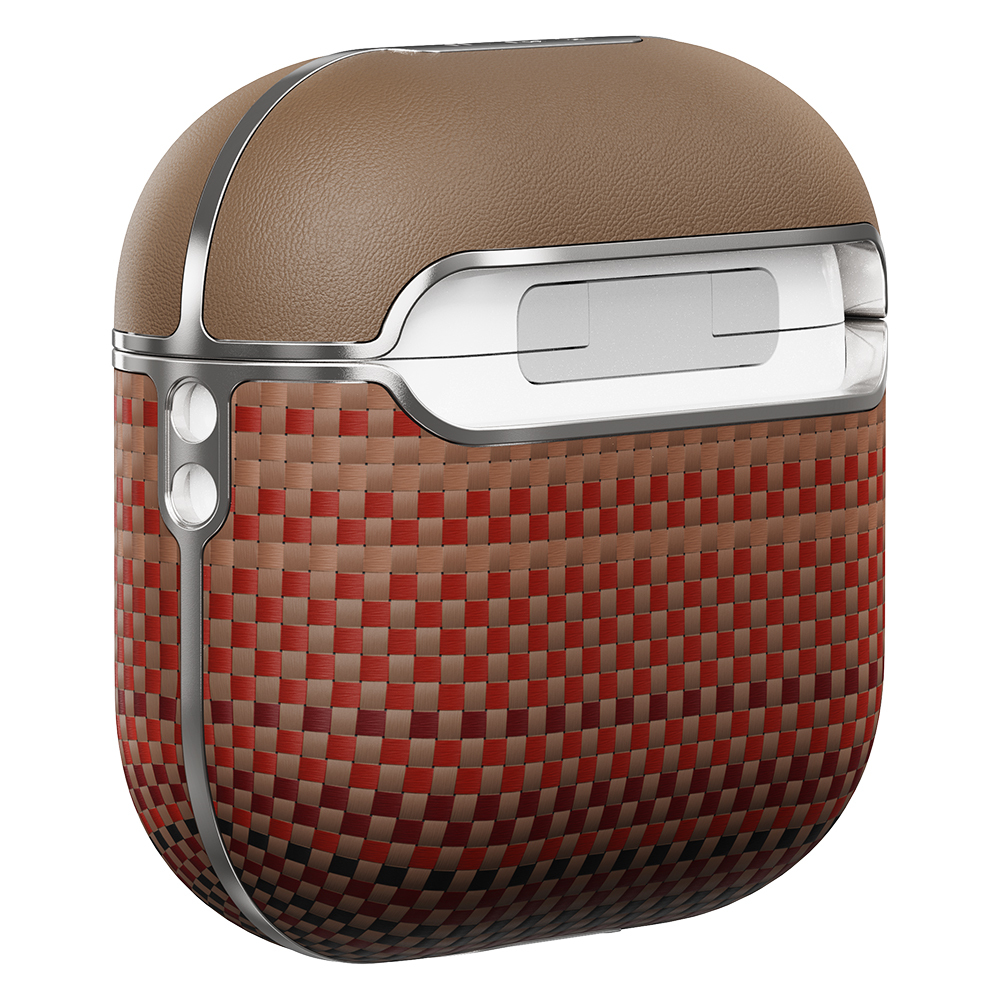 Apple Airpods Pro 2 Kılıf Aramid Fiber Pitaka Tactile Woven Sunset-Moonrise Serisi Sunset Kapak - 14