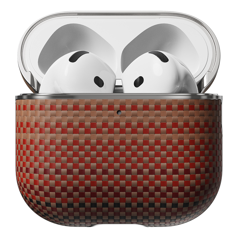 Apple Airpods Pro 2 Kılıf Aramid Fiber Pitaka Tactile Woven Sunset-Moonrise Serisi Sunset Kapak - 16