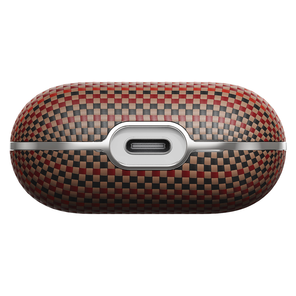 Apple Airpods Pro 2 Kılıf Aramid Fiber Pitaka Tactile Woven Sunset-Moonrise Serisi Sunset Kapak - 18