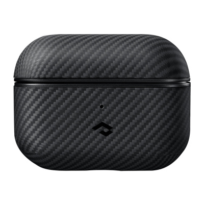 Apple Airpods Pro 2 Kılıf Magsafe Şarj Özellikli 600D Aramid Fiber Pitaka Classic Serisi Black-Grey Twill Kılıf Siyah-Gri