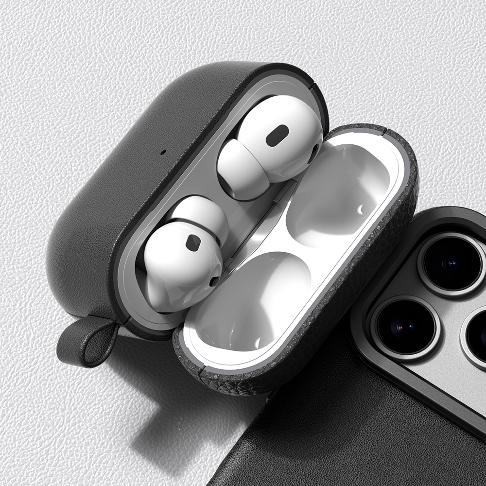 Apple AirPods Pro 3 Amazingthing Glamour Classique Serisi Deri Tasarımlı Kapak - 25