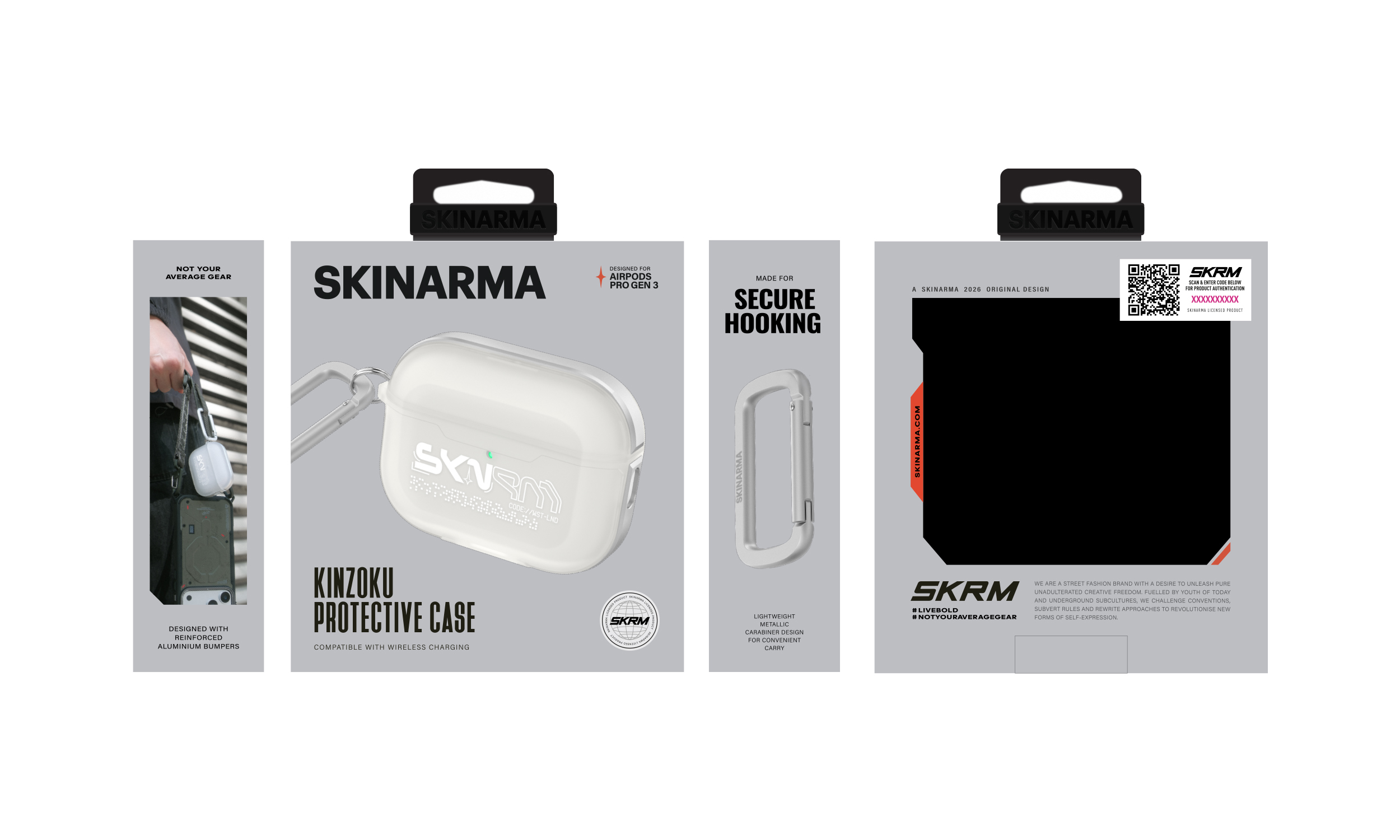 Apple Airpods Pro 3 Case Skinarma Transparent Matte Design Kinzoku Case - 6