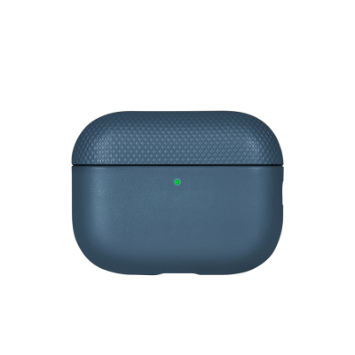 Apple AirPods Pro 3 Case with Qi M-Safe Charging, Native Union Classic Series Faux Leather Cover Navy blue
