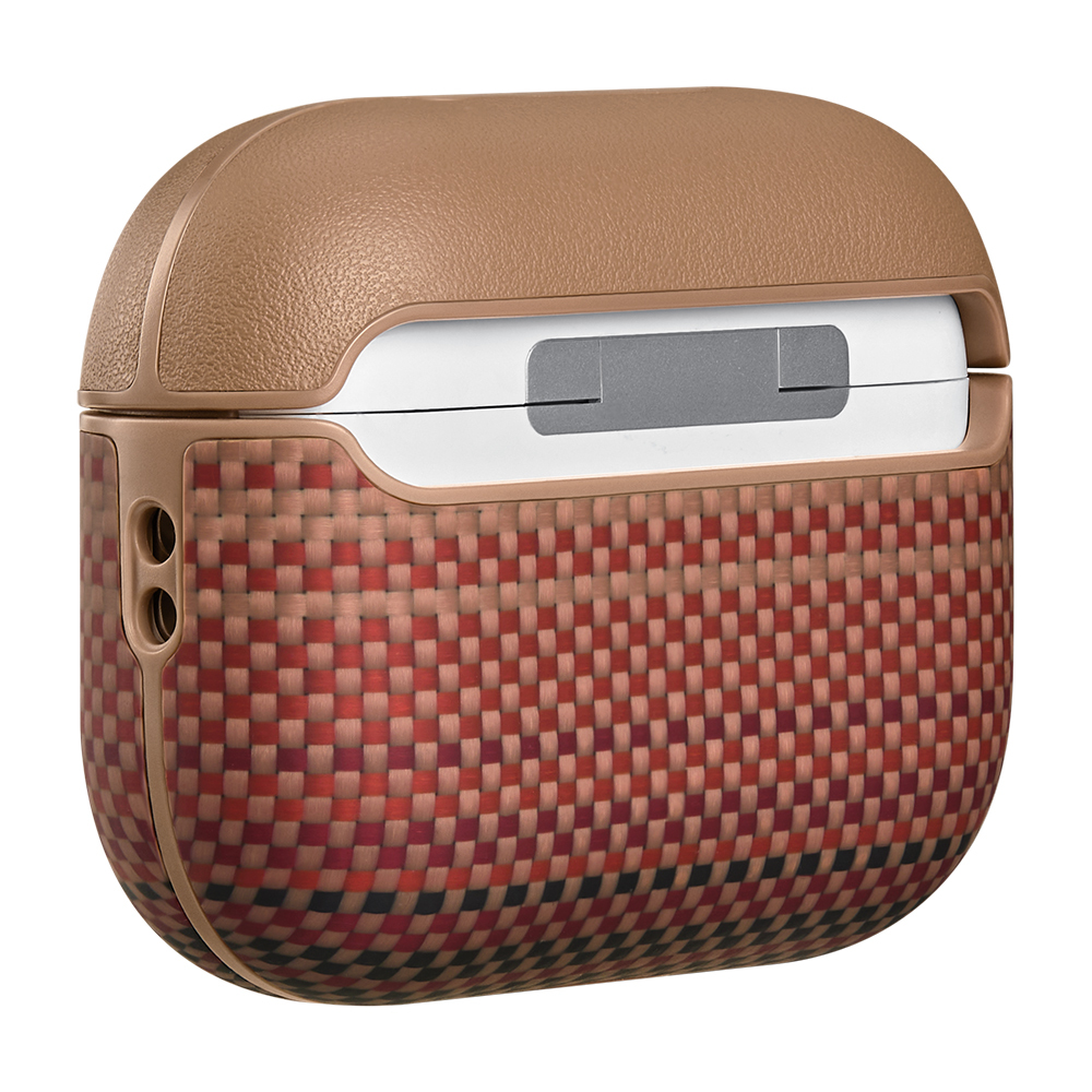 Apple Airpods Pro 3 Kılıf Aramid Fiber Pitaka Tactile Woven Sunset-Moonrise Serisi Kapak - 6