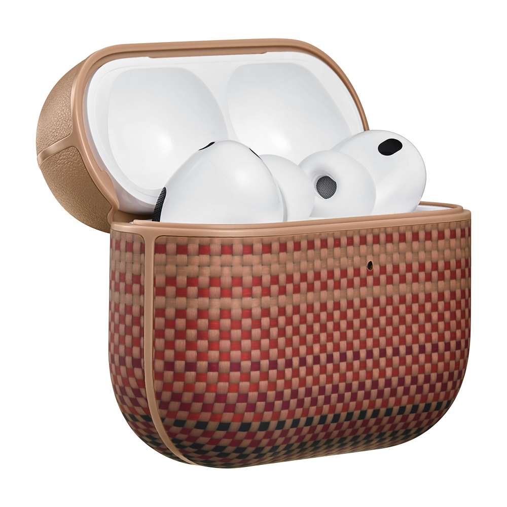 Apple Airpods Pro 3 Kılıf Aramid Fiber Pitaka Tactile Woven Sunset-Moonrise Serisi Kapak - 7