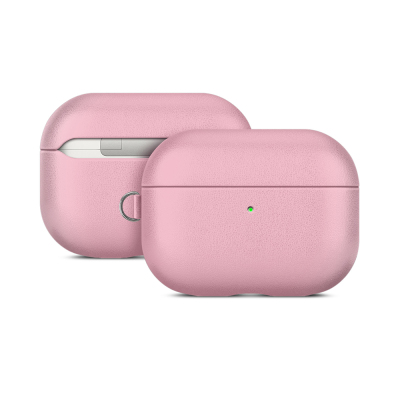 Apple AirPods Pro 3 Kılıf M-Safe Şarj Özellikli Mutural Yahu Serisi Deri Tasarımlı Kapak Pembe