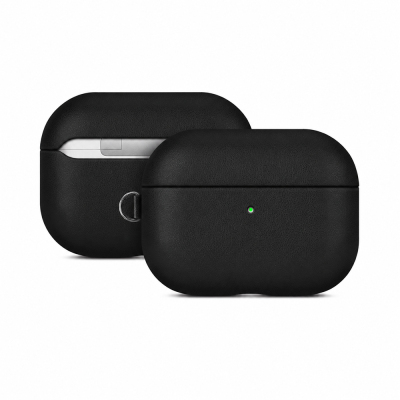 Apple AirPods Pro 3 Kılıf M-Safe Şarj Özellikli Mutural Yahu Serisi Deri Tasarımlı Kapak Siyah