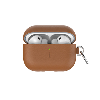 Apple AirPods Pro 3 Wiwu HC-201 Fingerprint-Resistant Leather Case Brown