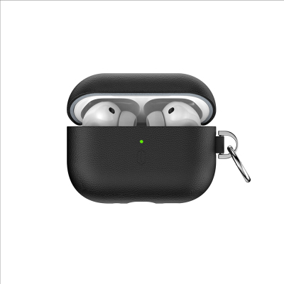 Apple AirPods Pro 3 Wiwu HC-201 Fingerprint-Resistant Leather Case Black