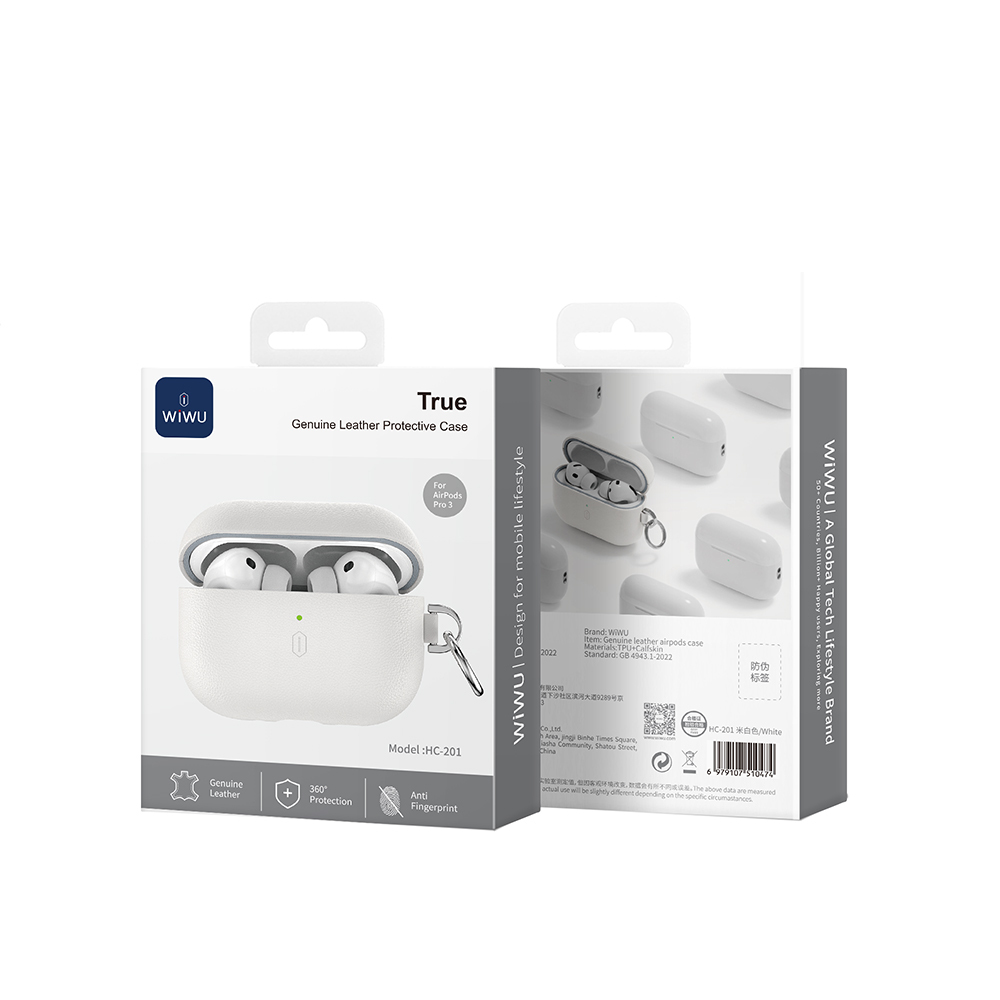 Apple AirPods Pro 3 Wiwu HC-201 Parmak İzi Bırakmayan Deri Kılıf - 16