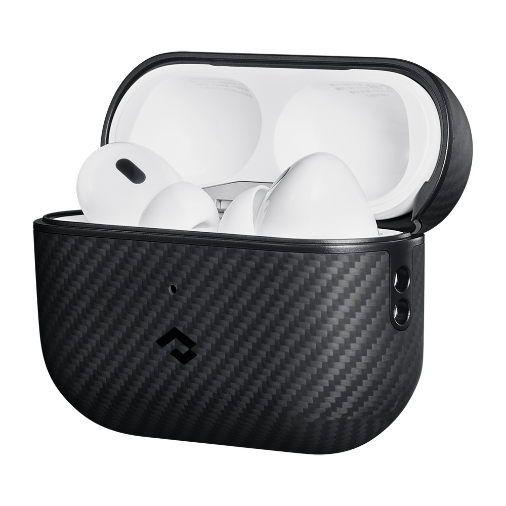 Apple Airpods Pro Kılıf 600D Aramid Fiber Pitaka Classic Serisi Black-Grey Twill Kılıf - 3