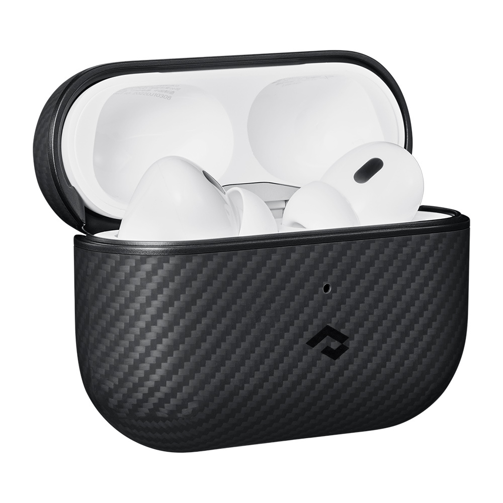 Apple Airpods Pro Kılıf 600D Aramid Fiber Pitaka Classic Serisi Black-Grey Twill Kılıf - 5