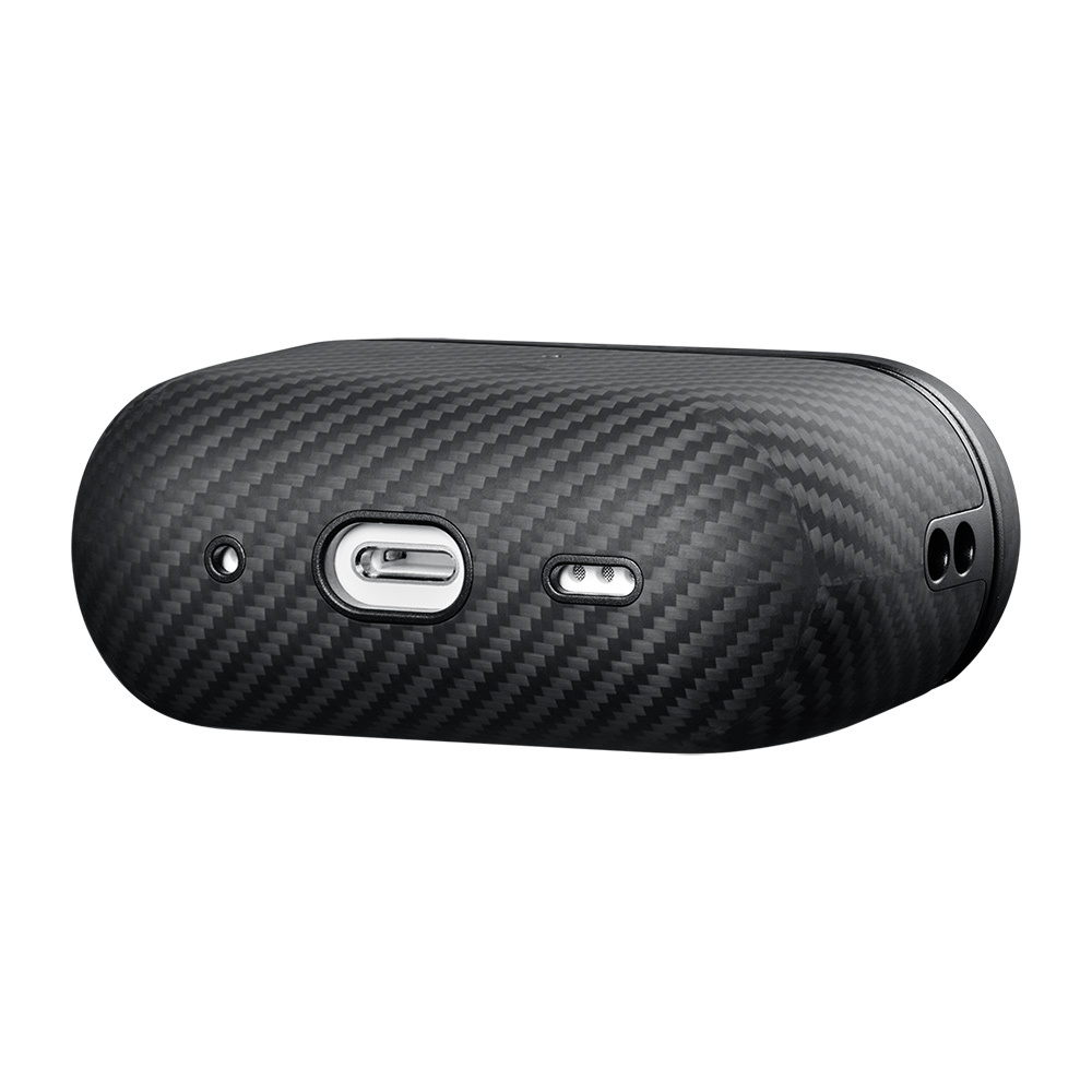 Apple Airpods Pro Kılıf 600D Aramid Fiber Pitaka Classic Serisi Black-Grey Twill Kılıf - 8