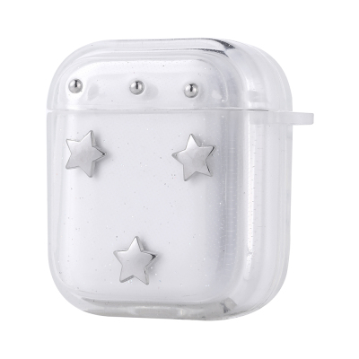 Apple Airpods Zore Airbag 44 Airbag Design Glitter Transparent Kutup Case Yıldız