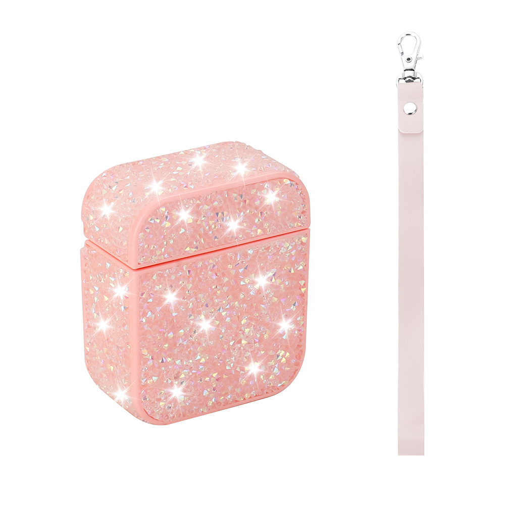 Apple Airpods Zore Airbag 45 Glittery Transparent Wrist Strap Case - 1
