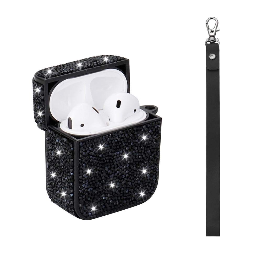 Apple Airpods Zore Airbag 45 Glittery Transparent Wrist Strap Case - 9