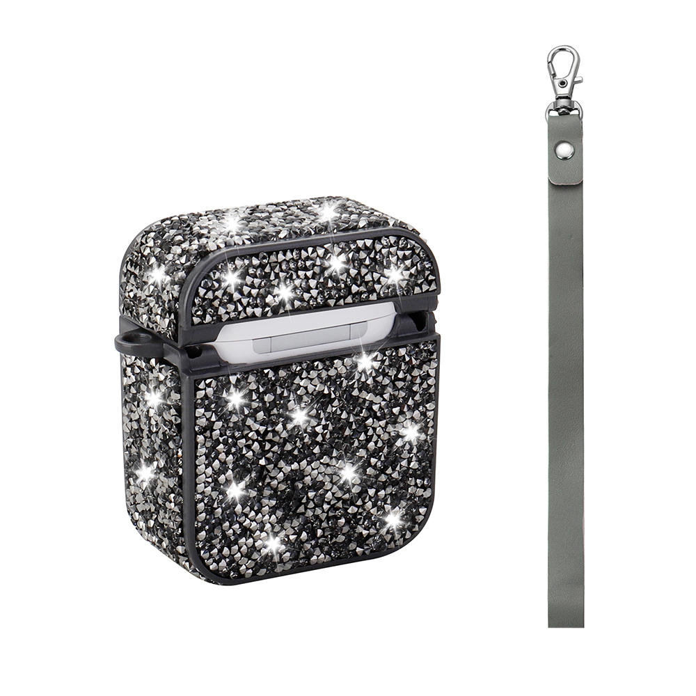 Apple Airpods Zore Airbag 45 Glittery Transparent Wrist Strap Case - 11