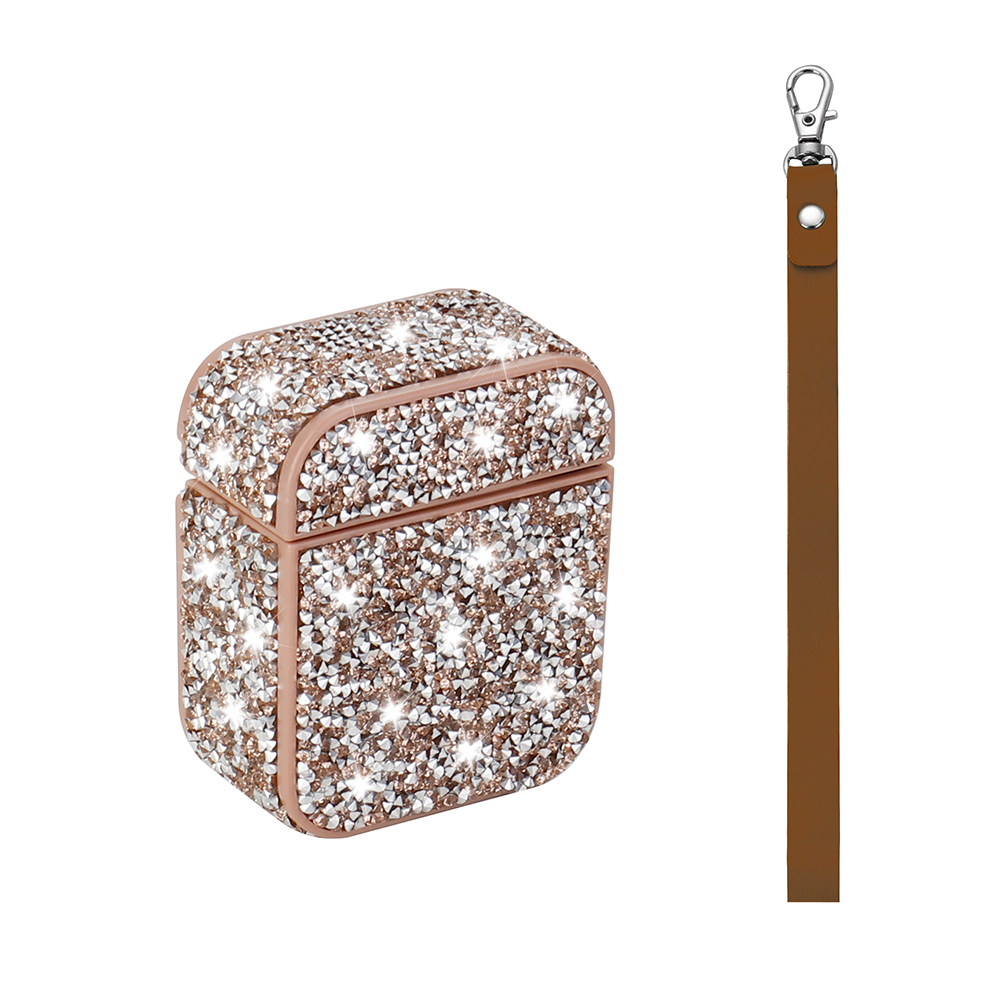 Apple Airpods Zore Airbag 45 Glittery Transparent Wrist Strap Case - 14