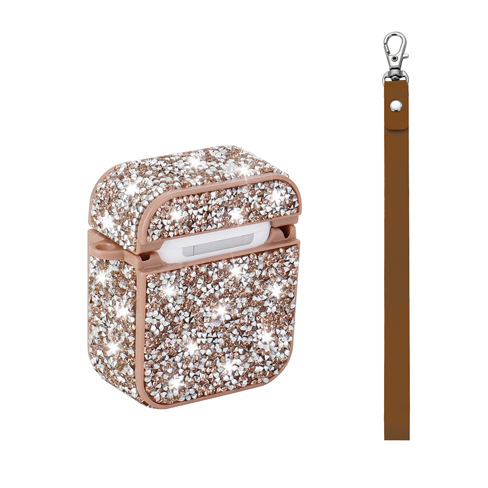 Apple Airpods Zore Airbag 45 Glittery Transparent Wrist Strap Case - 15