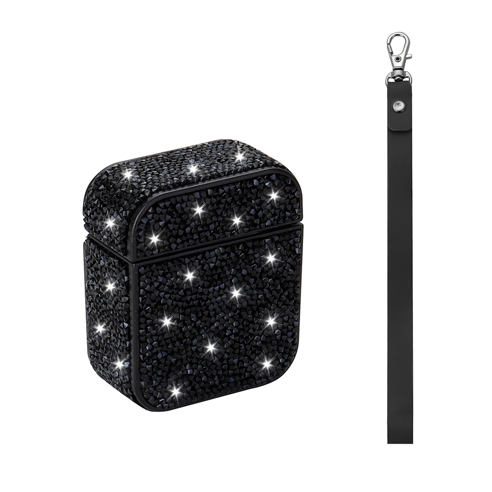 Apple Airpods Zore Airbag 45 Glittery Transparent Wrist Strap Case - 3