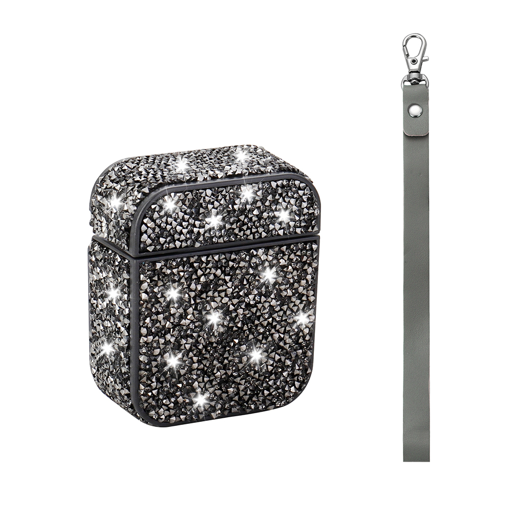 Apple Airpods Zore Airbag 45 Glittery Transparent Wrist Strap Case - 4
