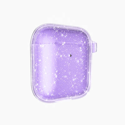 Apple Airpods Zore Allstar Airbag 32 Shining Glitter Transparent Colored Case Purple