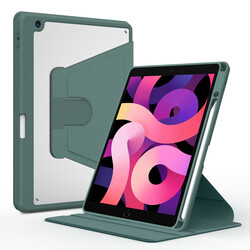 Apple iPad 10.2 2021 (9.Generation) Case Zore Nayn Rotatable Stand Case Dark Green