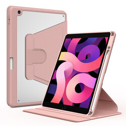 Apple iPad 10.2 2021 (9.Generation) Case Zore Nayn Rotatable Stand Case Pink