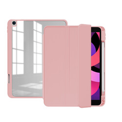 Apple iPad 10.2 2021 (9.Generation) Case Zore Nort Transparent Back Stand Case Pink