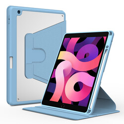 Apple iPad 10.2 2021 (9.Nesil) Kılıf Zore Nayn Dönebilen Standlı Kılıf Mavi Açık