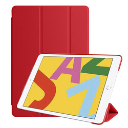 Apple iPad 10.2 2021 (9.Nesil) Zore Smart Cover Standlı 1-1 Kılıf Kırmızı