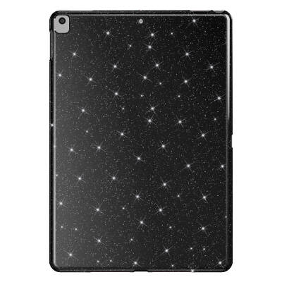 Apple iPad 10.2 (8 Nesil) Simli Parlak Görünümlü Zore Tablet Koton Kılıf Siyah