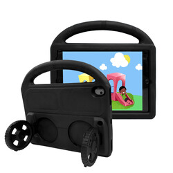 Apple iPad 10.2 (9.Nesil) Zore Wheel Car Stand Tablet Eva Silicon Case Black