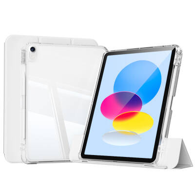 ​Apple iPad 10.9 2022 (10.Nesil) Kılıf Magnetik Ayrılabilen Airbagli Zore Sliding Tablet Kılıfı Gri