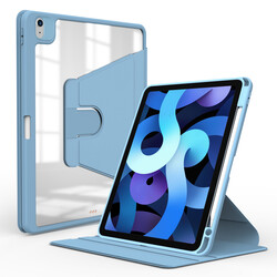Apple iPad 10.9 2022 (10.Nesil) Kılıf Zore Nayn Dönebilen Standlı Kılıf Mavi Açık