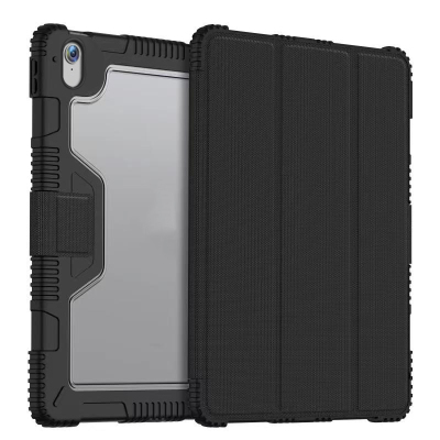 Apple iPad 10.9 2022 (10.Nesil) Raptic Armor Serisi Airbagli Katlanabilir Standlı Smart Cover Kılıf Siyah