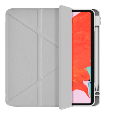 Apple iPad 10.9 2022 (10.Nesil) Wiwu 360° Dönebilen Standlı Magnetik Koruyucu Tablet Kılıfı Gri