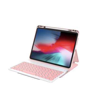 Apple iPad 10.9 2022 (10.Nesil) Wiwu Protective Gizli Kalem Bölmeli Klavyeli Kılıf Pembe