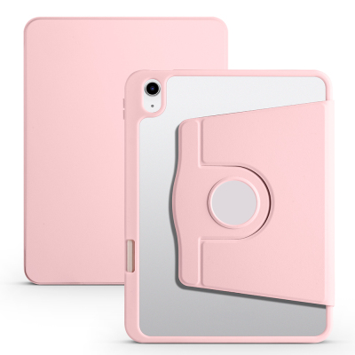 Apple iPad 11th Generation 2025 Case Zore Thermal Pen Compartment Rotating Stand Case Pink