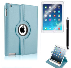 Apple iPad 5 Air Zore Dönebilen Standlı Kılıf Mavi