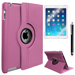 Apple iPad 6 Air 2 Zore Dönebilen Standlı Kılıf Pembe Açık