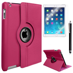 Apple iPad 6 Air 2 Zore Dönebilen Standlı Kılıf Pembe Koyu