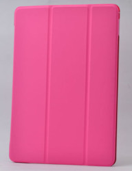 Apple iPad 6 Air 2 Zore Smart Cover Standlı 1-1 Kılıf Pembe Koyu