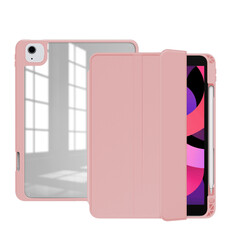 Apple iPad Air 10.9 2020 (4.Generation) Case Zore Nort Transparent Back Stand Case Pink