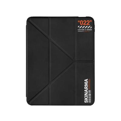 Apple iPad Air 10.9 2020 (4.Nesil) Kılıf SkinArma 360 Tam Koruma Airbagli Arkası Şeffaf Standlı Shingoki Kılıf Siyah