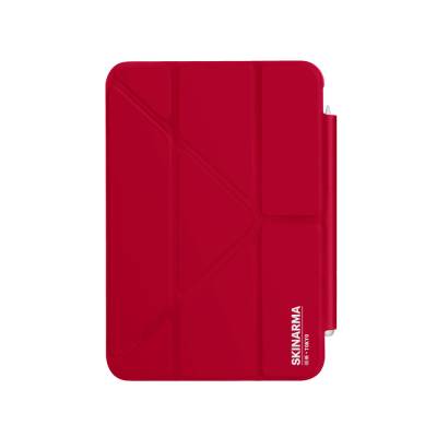 Apple iPad Air 10.9 2020 (4.Nesil) Kılıf SkinArma Kalemlikli Arkası Şeffaf Standlı Magnetik Taihi Sora Kılıf Kırmızı
