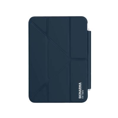 Apple iPad Air 10.9 2020 (4.Nesil) Kılıf SkinArma Kalemlikli Arkası Şeffaf Standlı Magnetik Taihi Sora Kılıf Mavi
