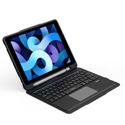 Apple iPad Air 10.9 2020 (4.Nesil) Wiwu Keyboard Folio Kablosuz Klavyeli Kılıf Siyah