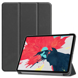 Apple iPad Air 10.9 2020 (4.Nesil) Zore Smart Cover Standlı 1-1 Kılıf Siyah