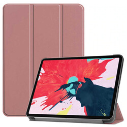 Apple iPad Air 10.9 2020 (4.Nesil) Zore Smart Cover Standlı 1-1 Kılıf Rose Gold